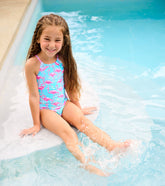 Girls Flamingos One-Piece Swimsuit