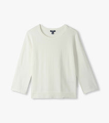 3/4 Sleeve Knit Top - White