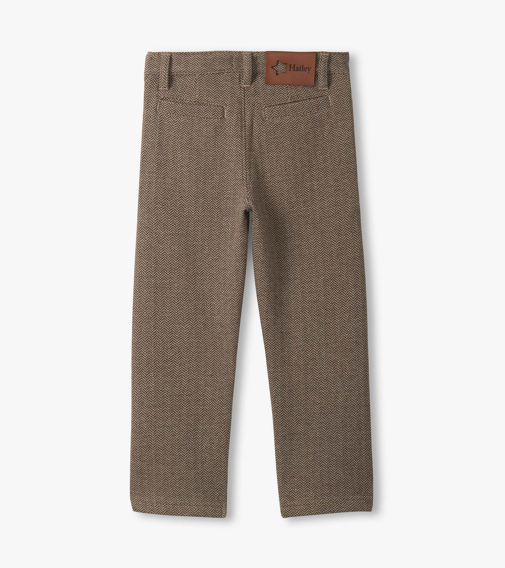 Boys Brown Sugar Herringbone Straight Leg Pants