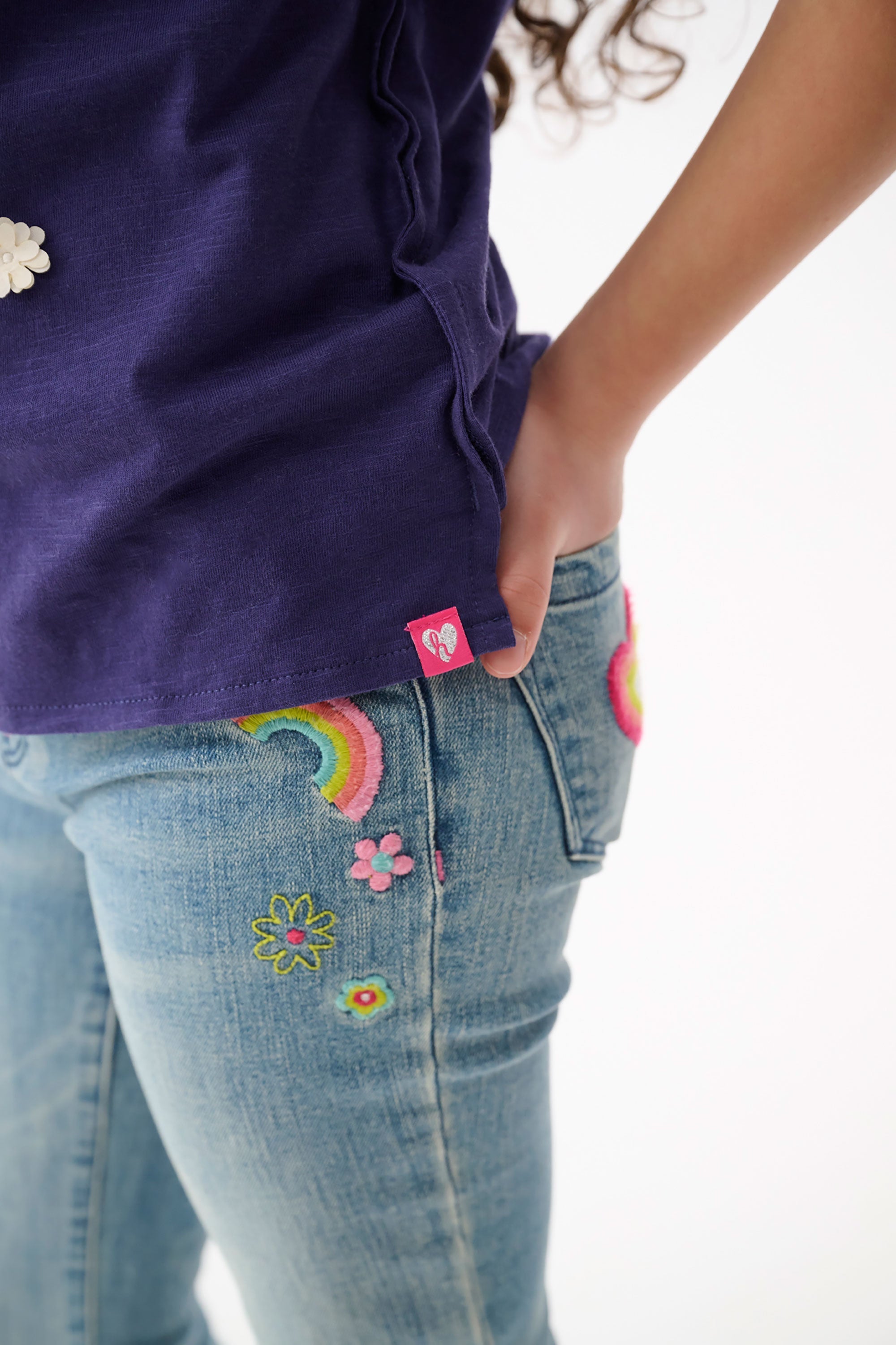 Girls Pretty Patches Stretch Jeans