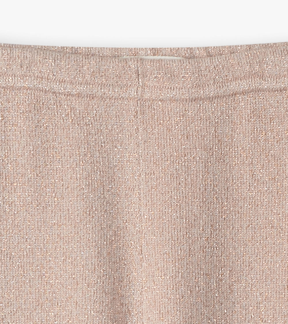 Baby Girls Gold Glitter Cable Knit Leggings