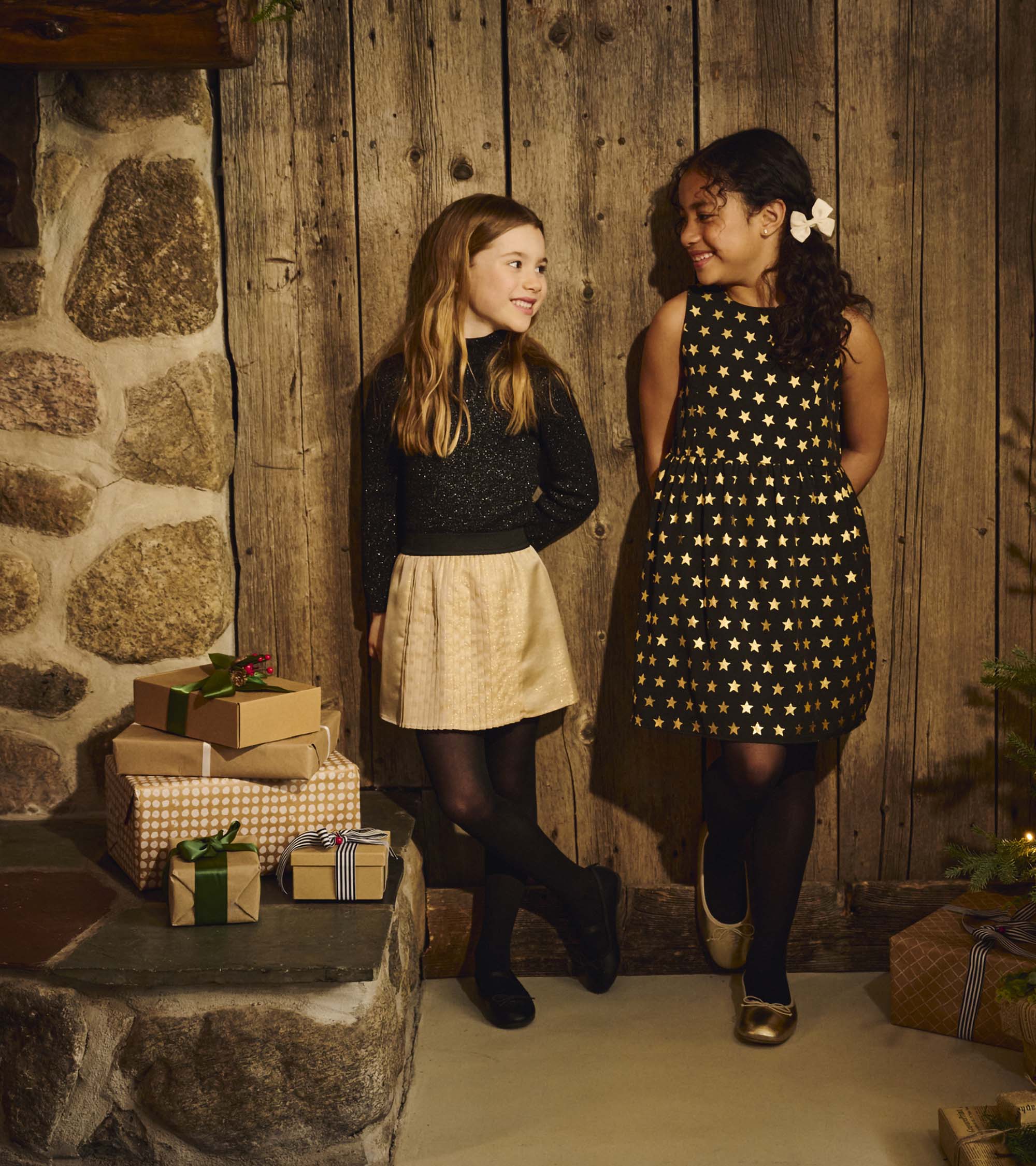 Girls Black Glitter Turtleneck