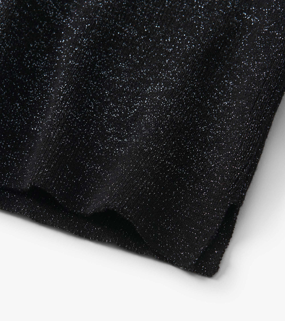 Girls Black Glitter Turtleneck