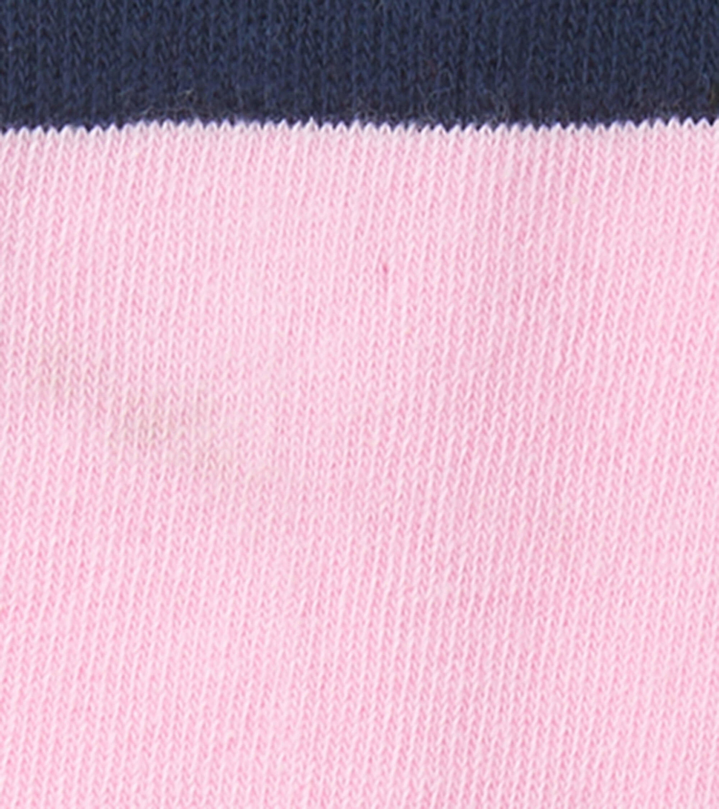 Kids Pink & Navy Crew Socks