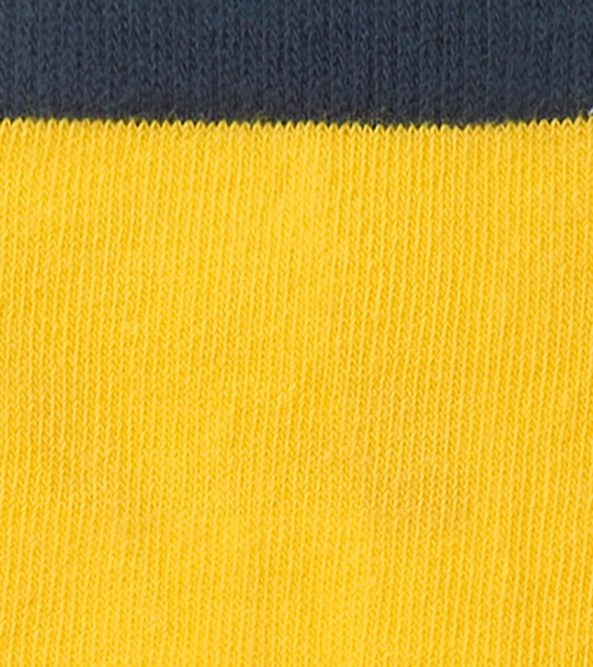 Kids Yellow & Navy Crew Socks