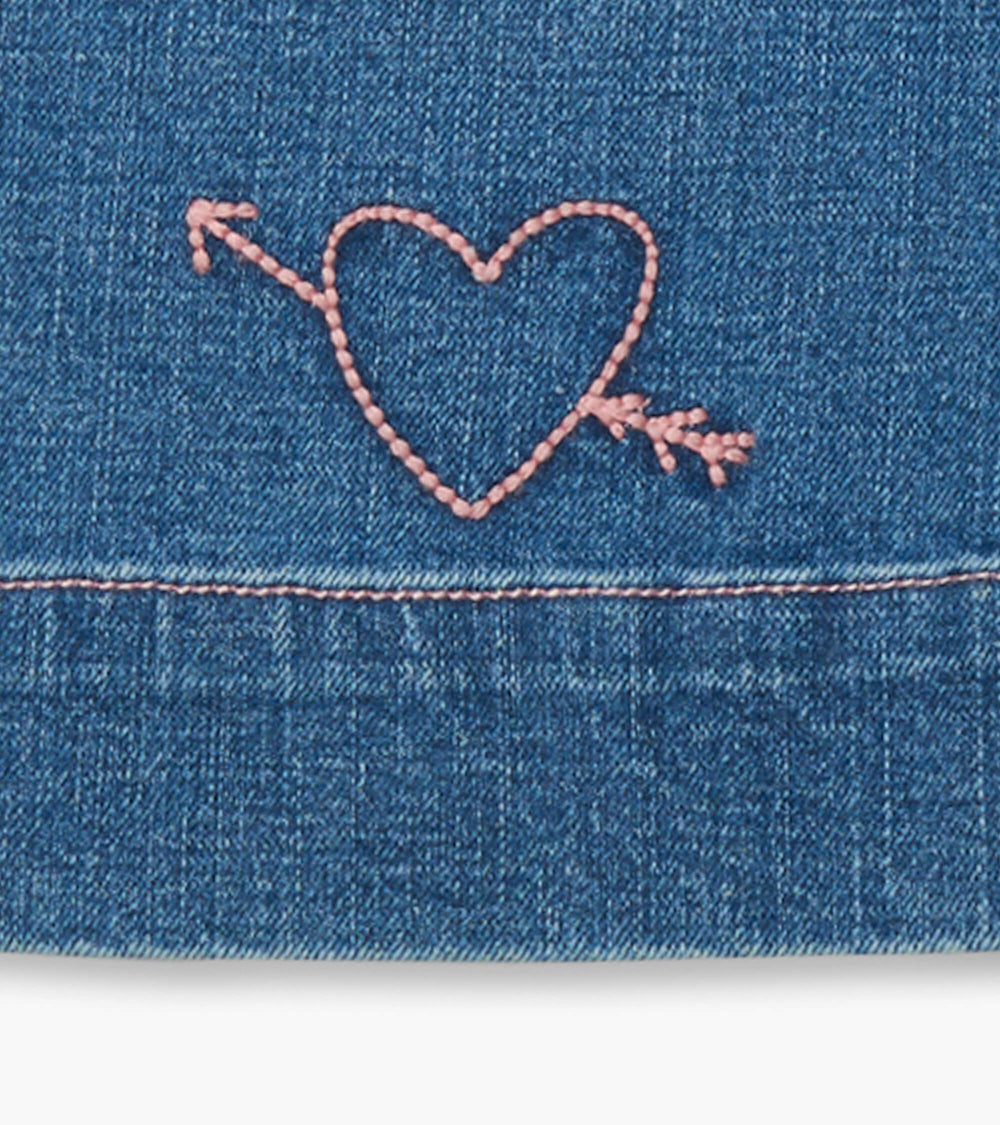 Girls Stretch Denim Wide Leg Pants