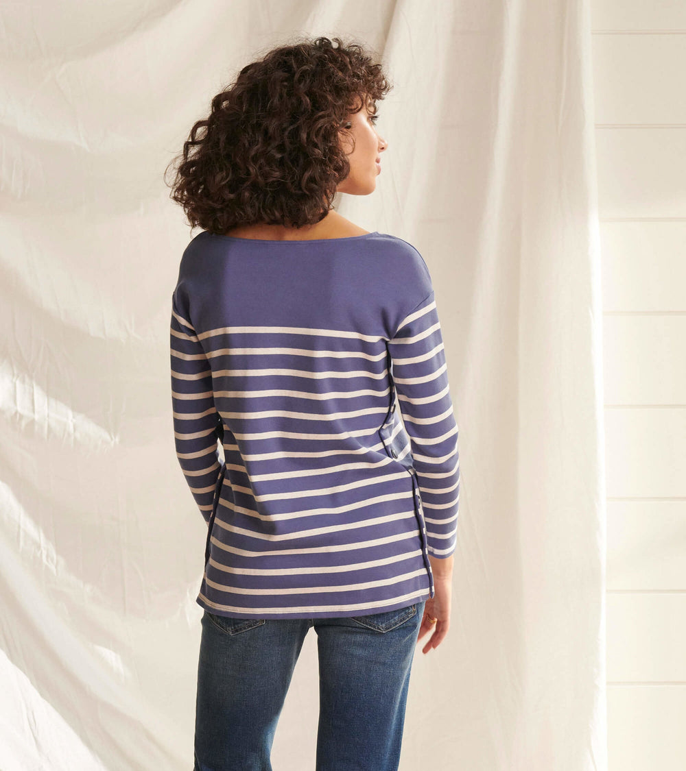 Ali Breton Top - Indigo Stripes