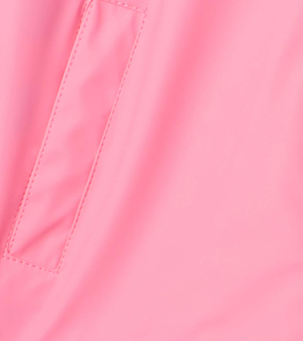 Girls Classic Pink Zip-Up Rain Jacket