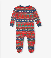 Baby Bulldog Fair Isle Bamboo Footed Sleeper