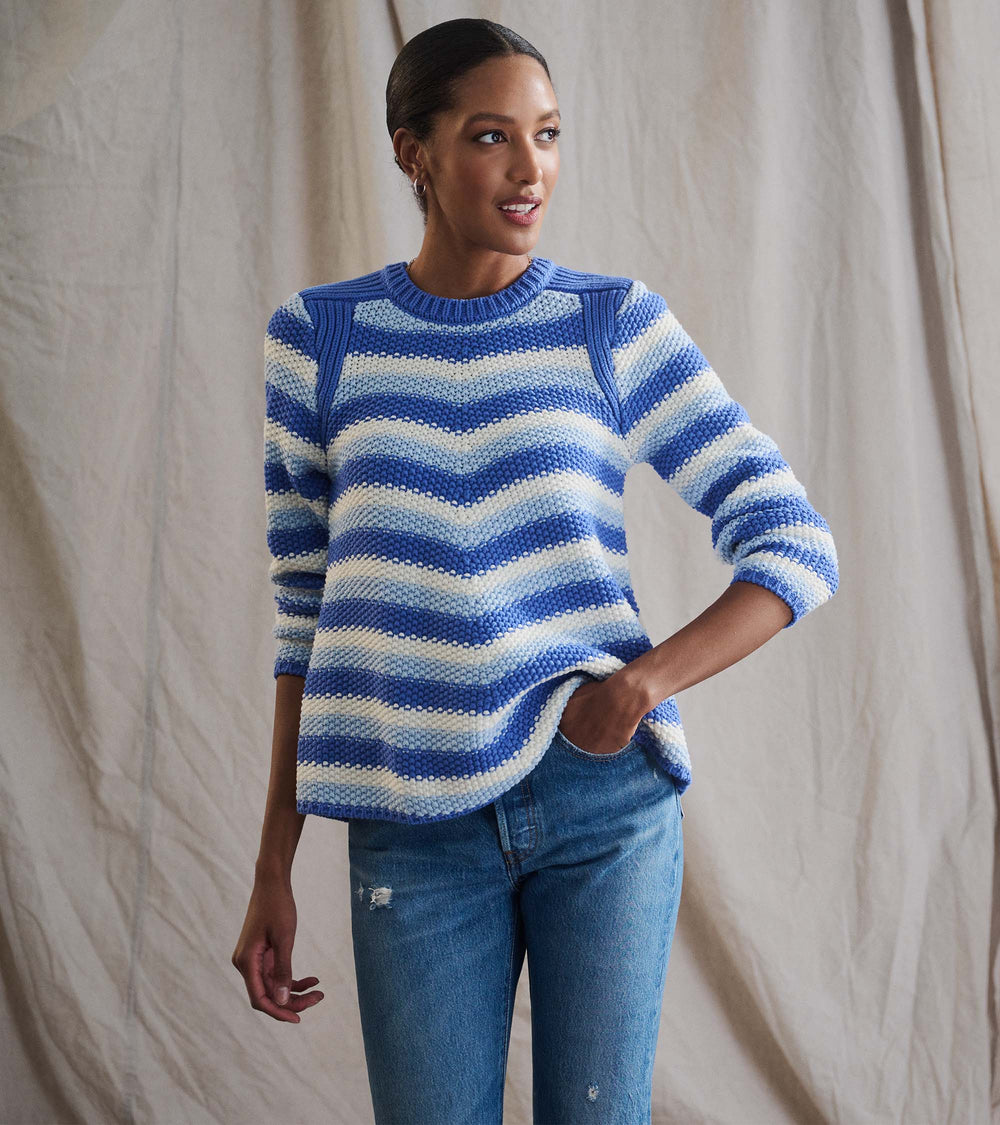 Chevron Swing Sweater - Navy Blue