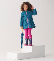 Girls Mini Lightning Bolts Zip-Up Rain Jacket