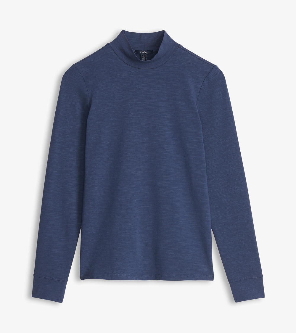 Mock Neck Top - Patriot Blue