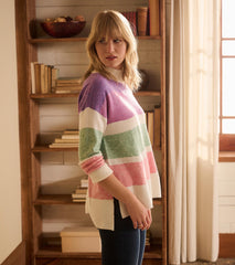 Mock Neck Tunic - Sunrise Color Block