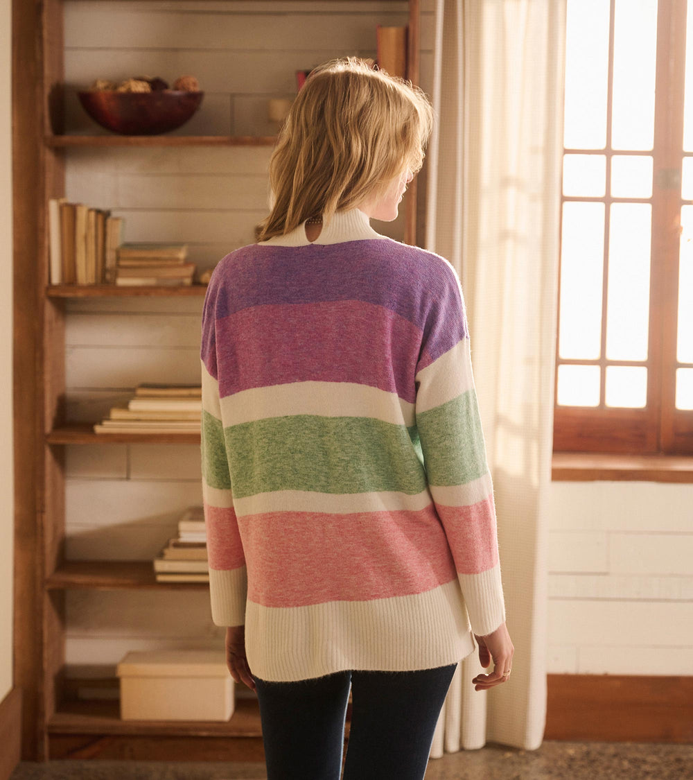 Mock Neck Tunic - Sunrise Color Block
