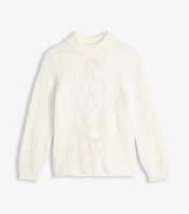 Petal Cable Sweater - Winter White