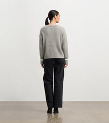 Waffle Knit Sweater - Grey
