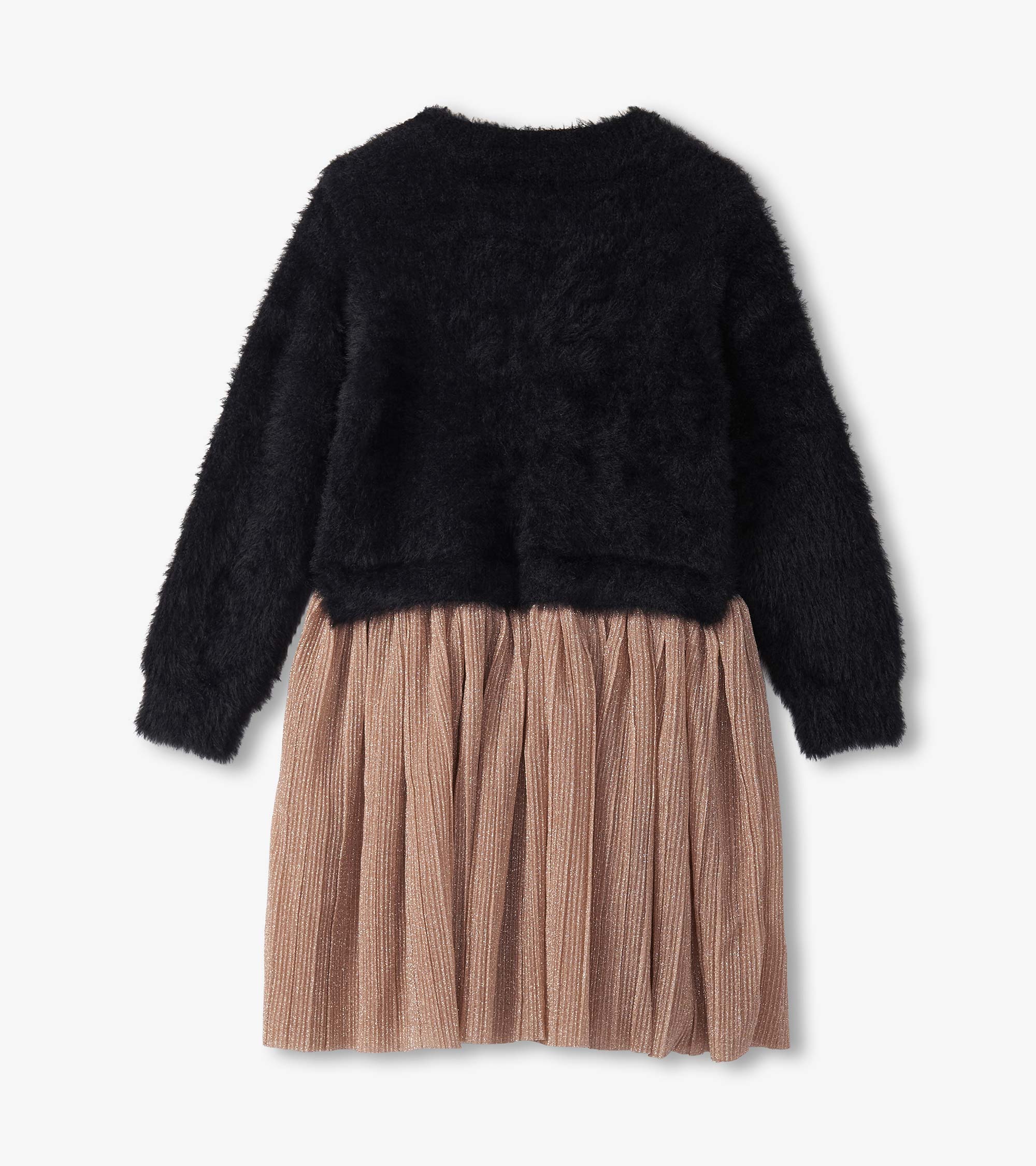 Girls Gold Star Mix Media Dress