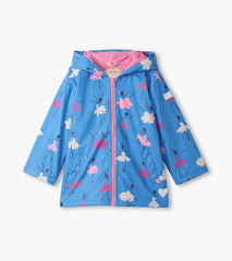 Girls Ballet School Color Changing Zip-Up Rain Jacket