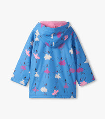 Girls Ballet School Color Changing Zip-Up Rain Jacket