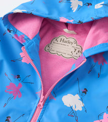 Girls Ballet School Color Changing Zip-Up Rain Jacket