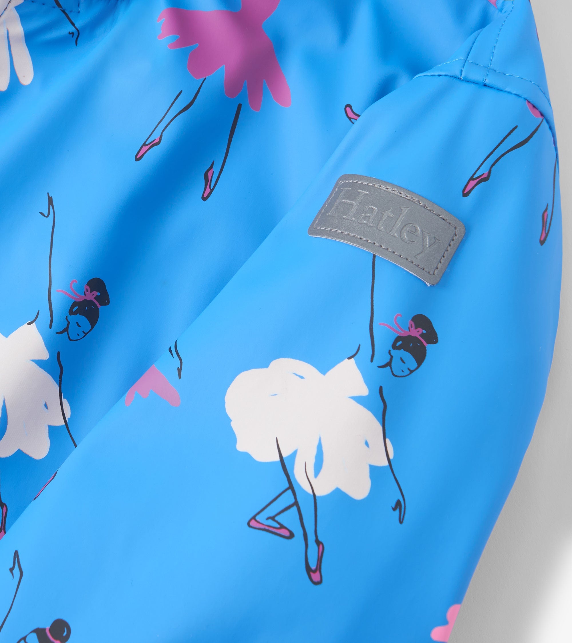 Girls Ballet School Color Changing Zip-Up Rain Jacket