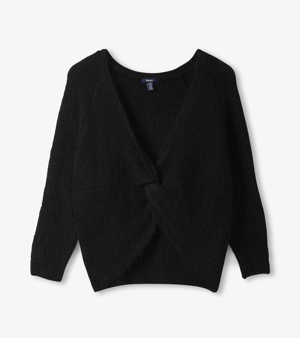 Cross Over Sweater - Black