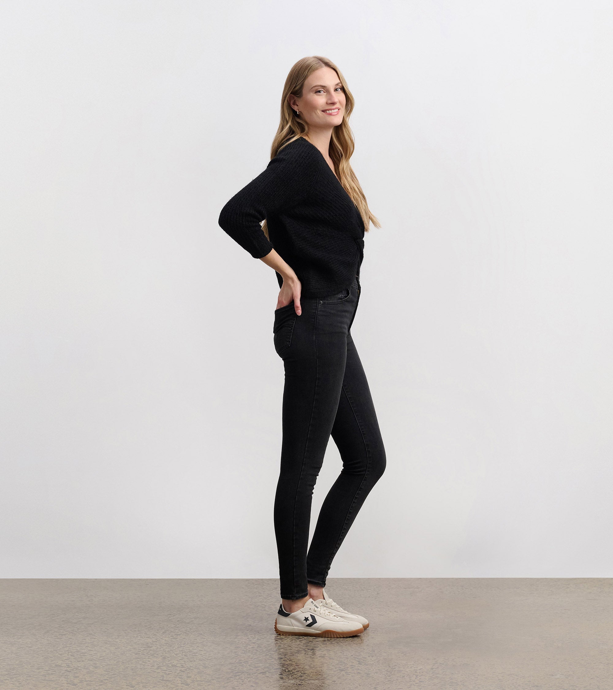 Cross Over Sweater - Black