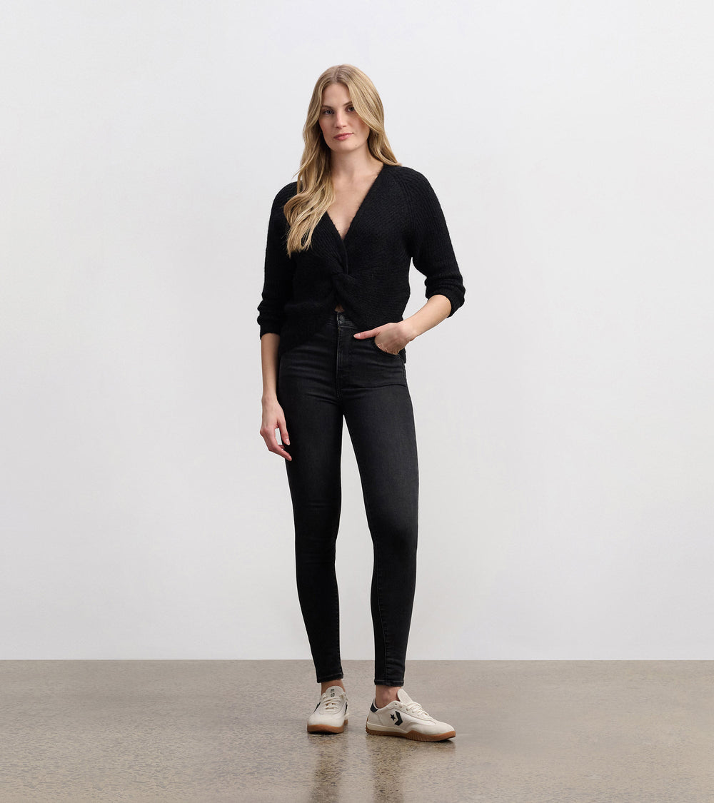 Cross Over Sweater - Black