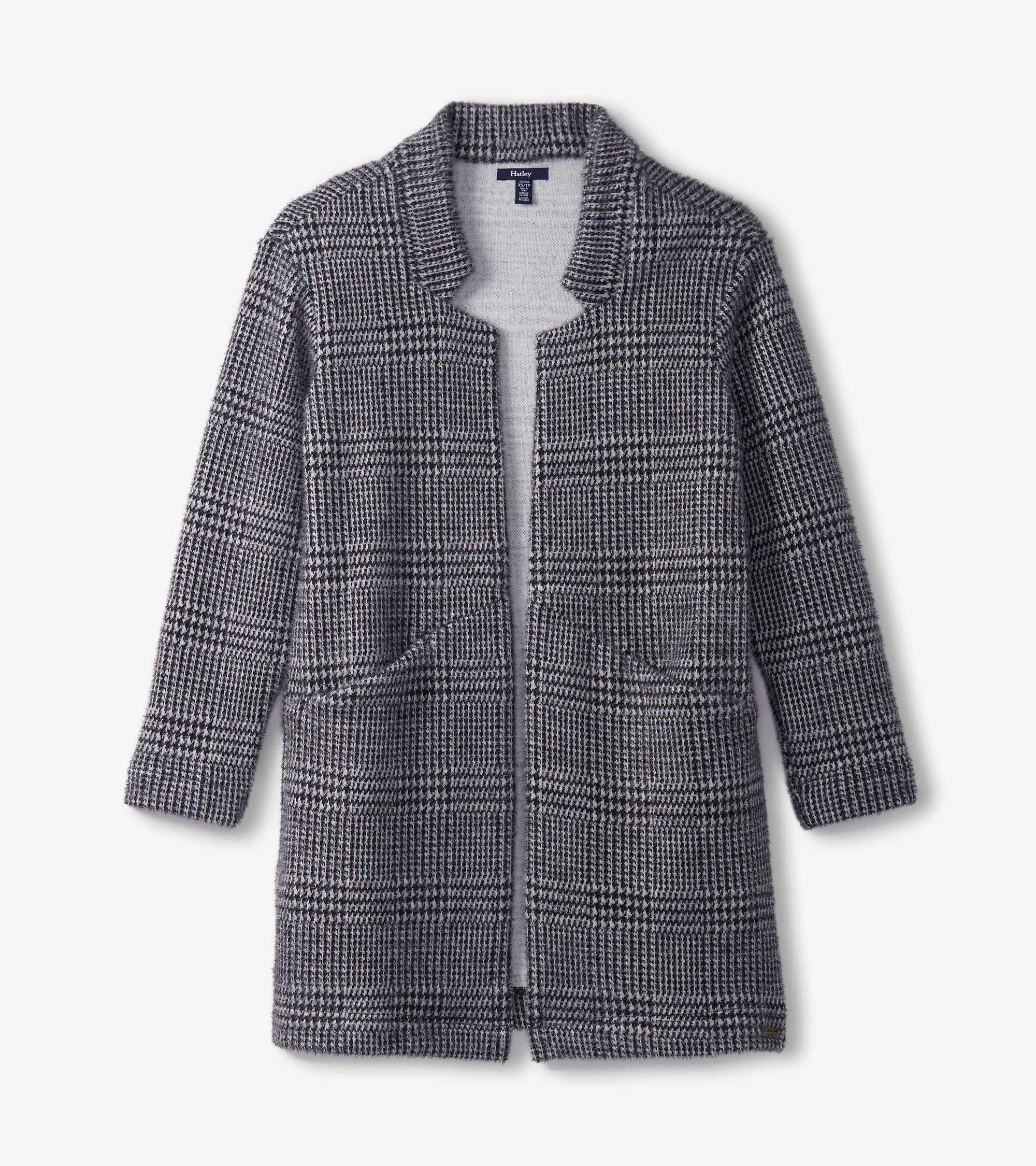 Cozy Open Blazer - Black Check