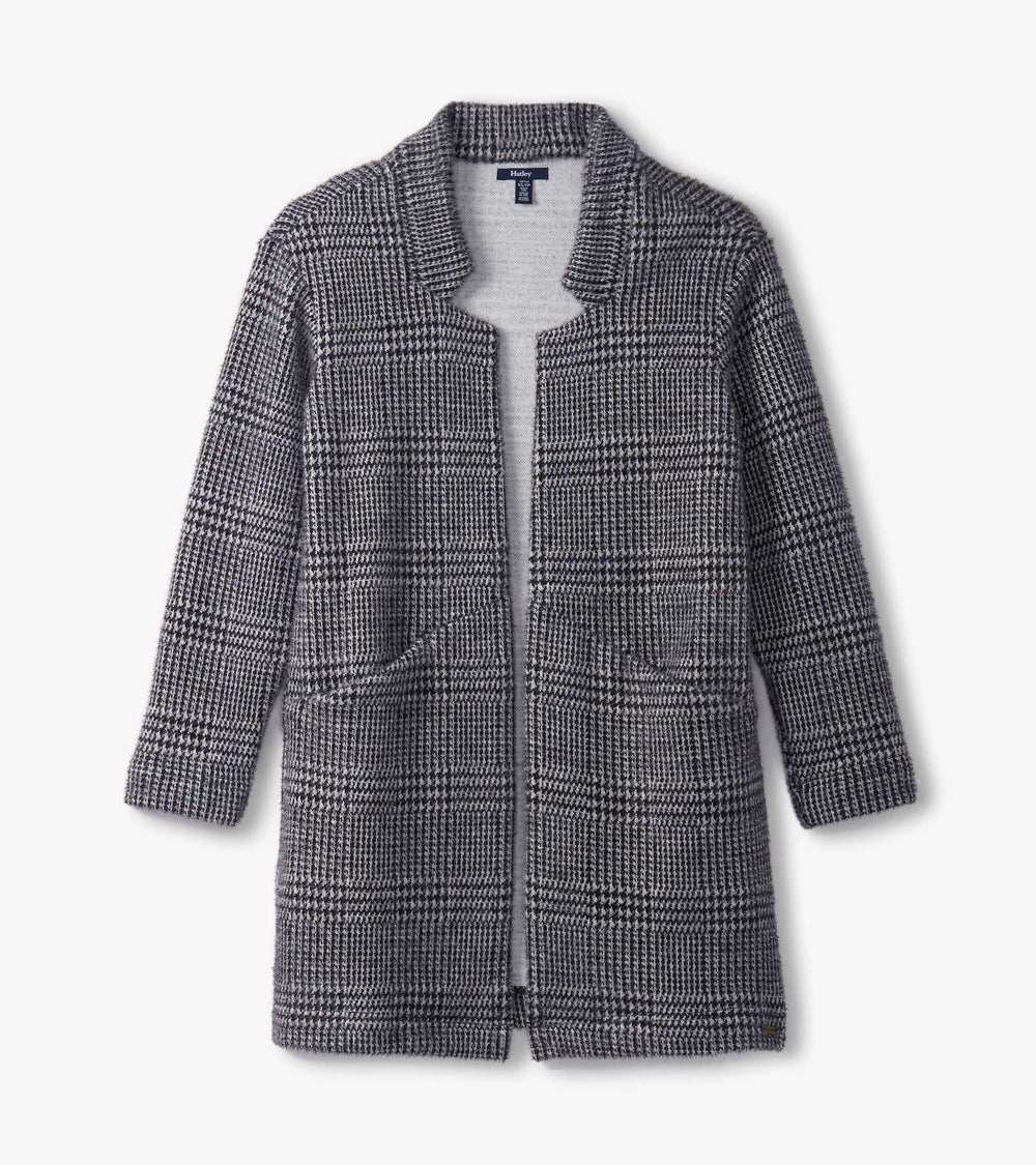 Cozy Open Blazer - Black Check