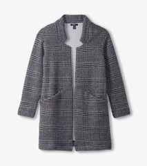 Cozy Open Blazer - Black Check