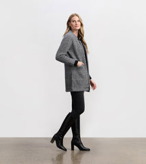 Cozy Open Blazer - Black Check
