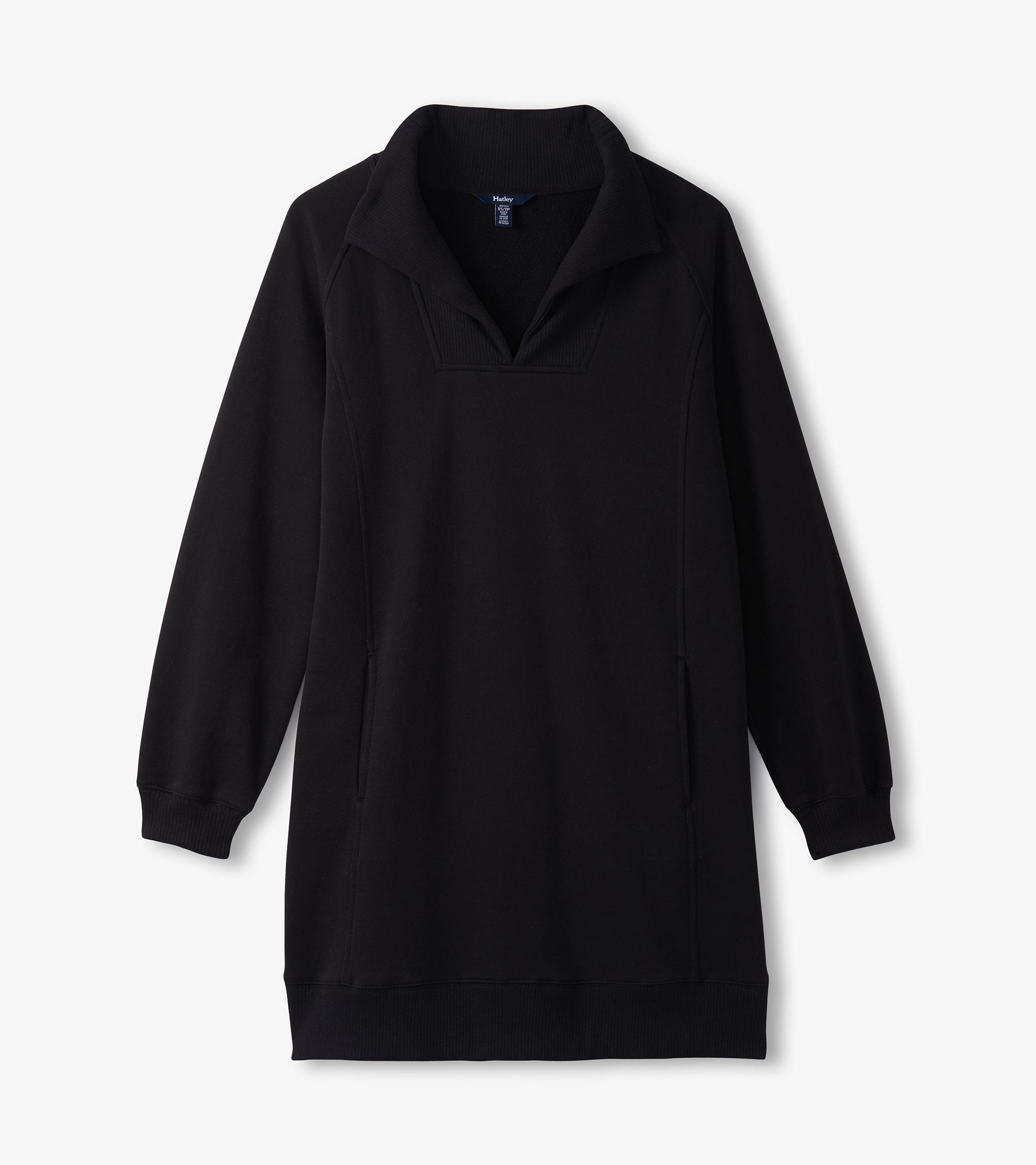 Anna Notch Neck Dress - Black