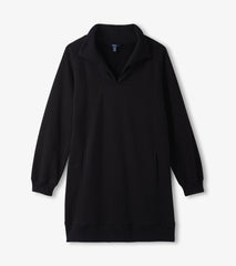 Anna Notch Neck Dress - Black