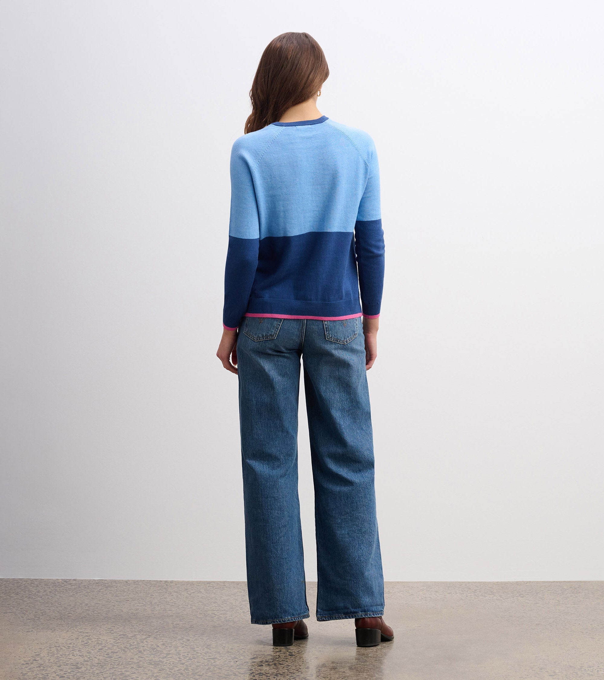 Olivia Sweater - Blue Color Block