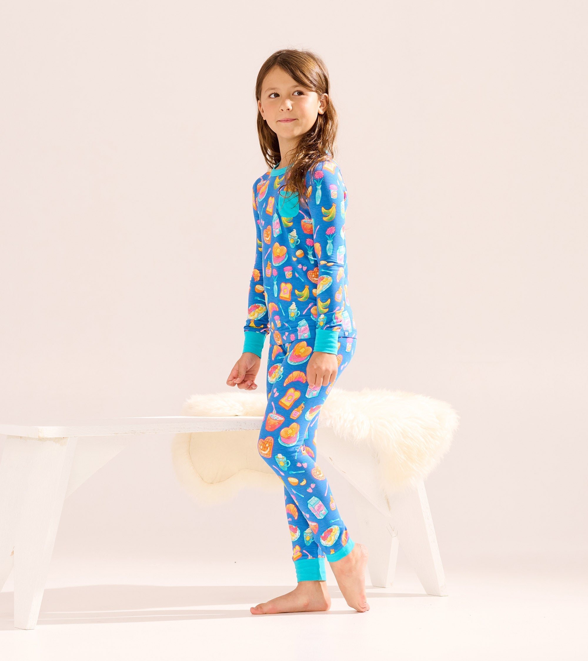Girls Breakfast Bamboo Pajama Set