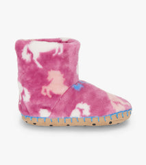 Girls Beautiful Horses Fuzzy Fleece Slippers