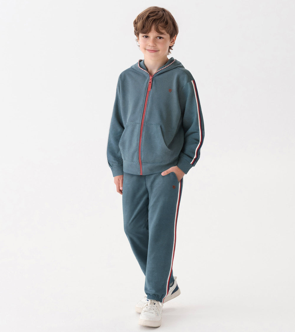 Boys Blue Stone Zip-Up Hoodie