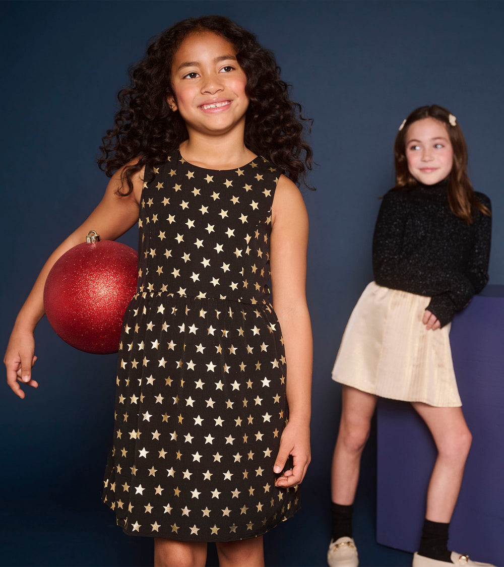 Girls Gold Stars Princess Dress