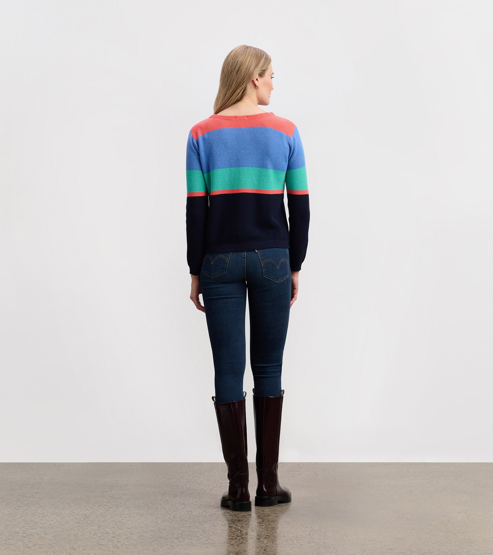 Devon Sweater - Bright Colorblock Stripes