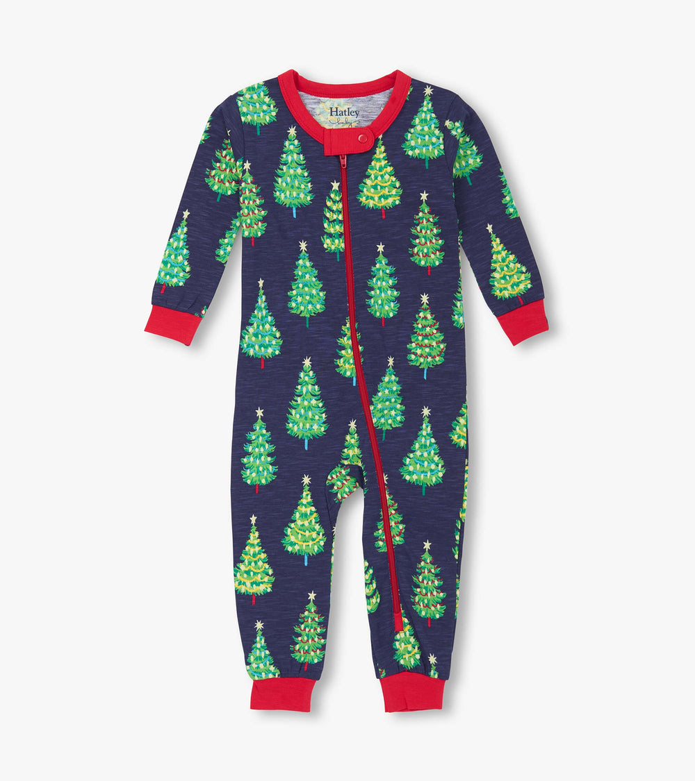 Baby Boys Bottle Brush Trees Glow in the Dark Cotton Sleeper