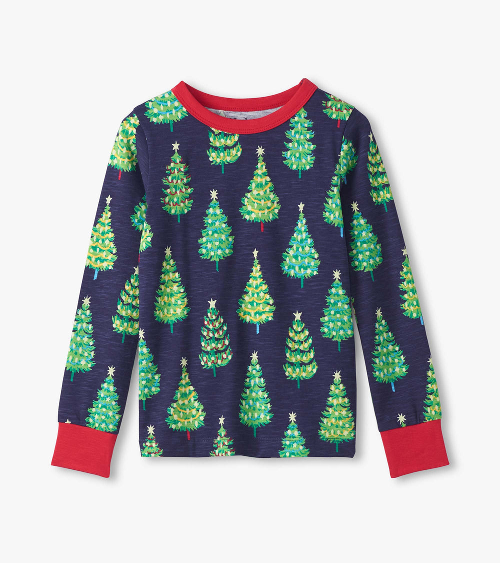 Boys Bottle Brush Trees Glow in the Dark Cotton Pajama Set