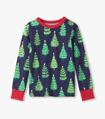Boys Bottle Brush Trees Glow in the Dark Cotton Pajama Set