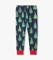 Boys Bottle Brush Trees Glow in the Dark Cotton Pajama Set