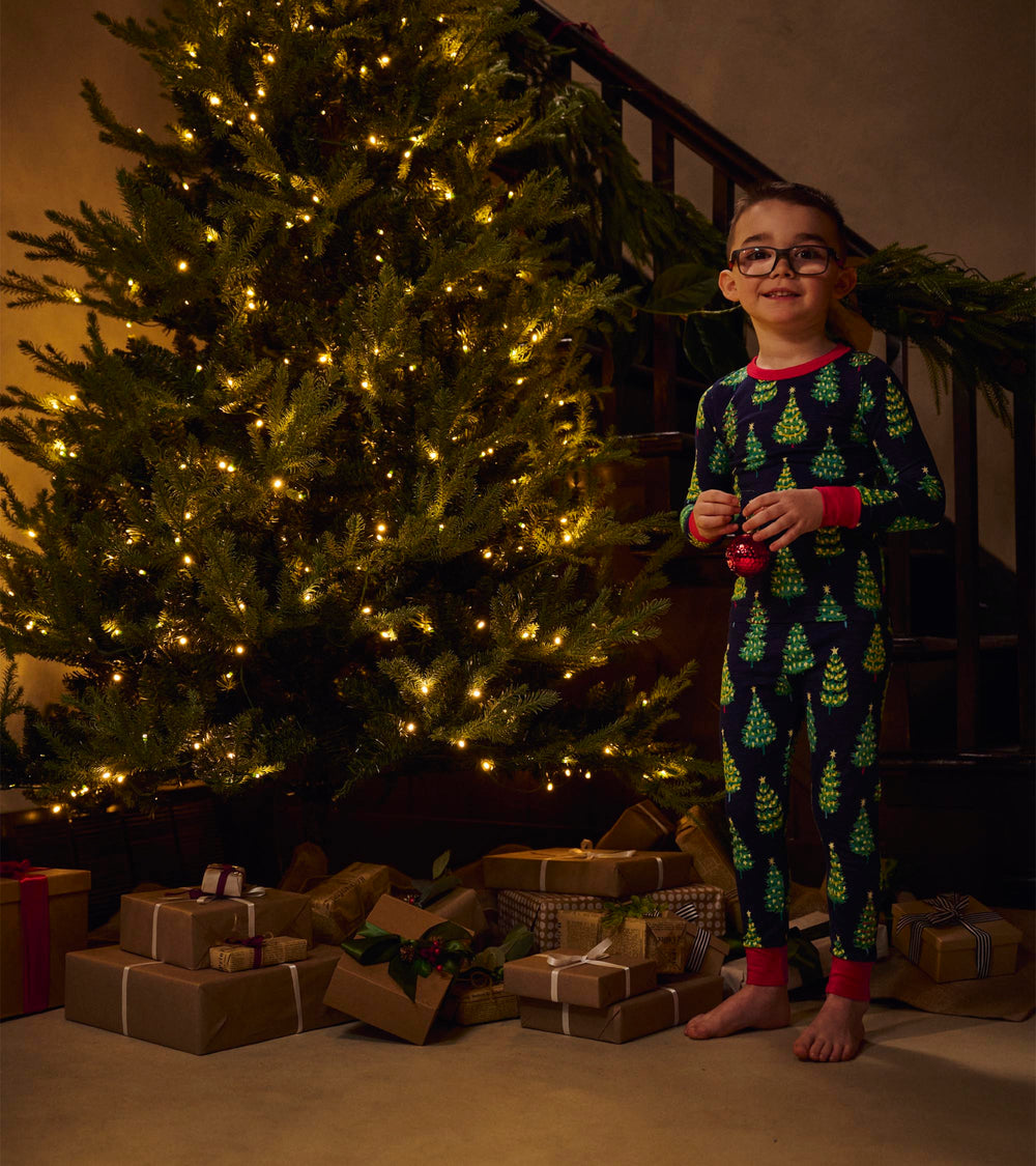 Boys Bottle Brush Trees Glow in the Dark Cotton Pajama Set