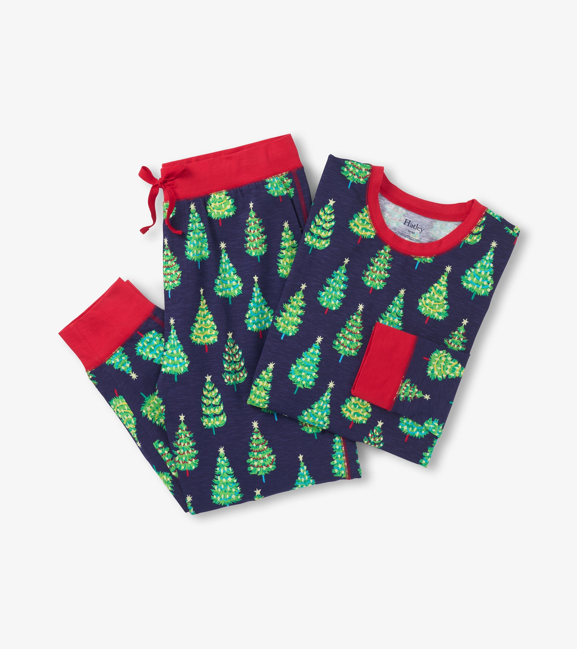 Men's Bottle Brush Trees Glow in the Dark Cotton Pajama Set