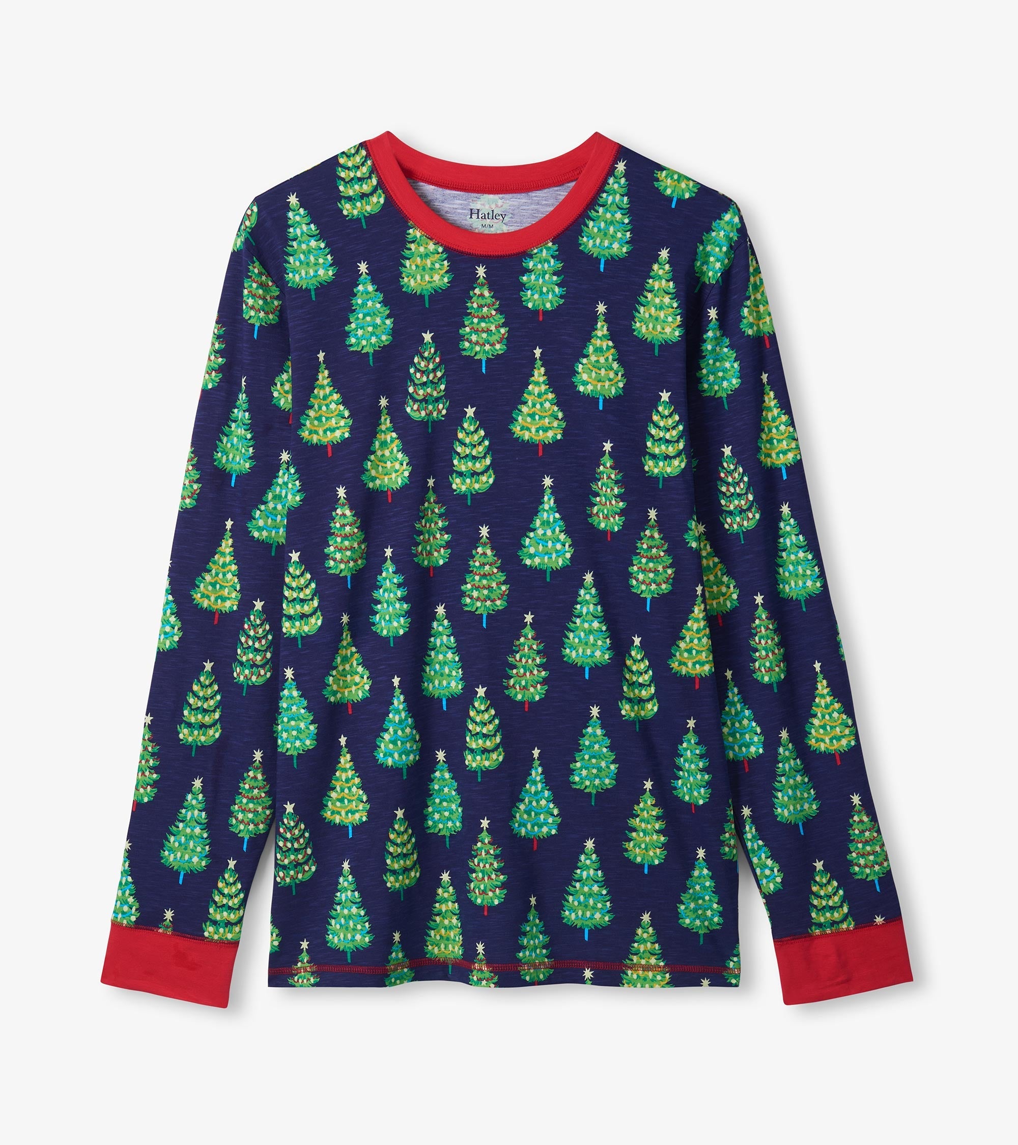 Men's Bottle Brush Trees Glow in the Dark Cotton Pajama Set