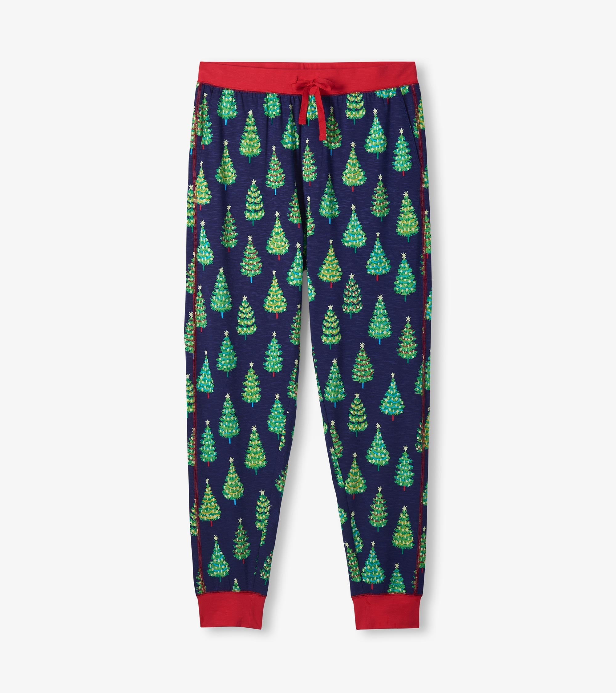Men's Bottle Brush Trees Glow in the Dark Cotton Pajama Set