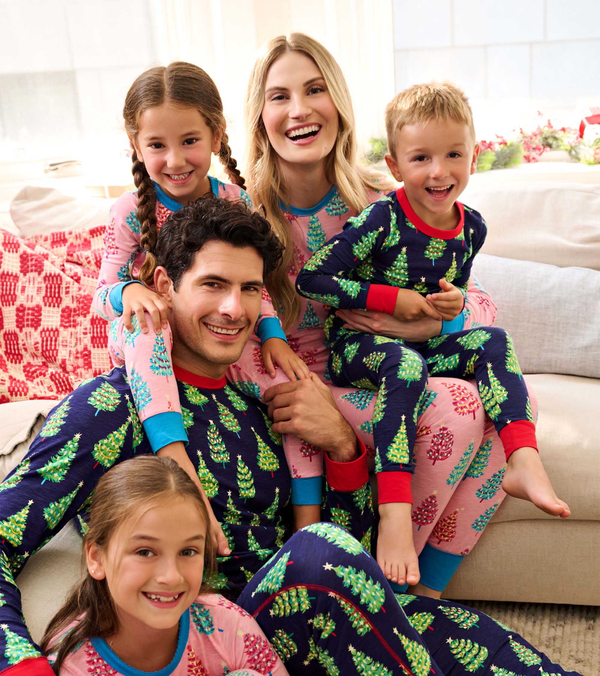 Men's Bottle Brush Trees Glow in the Dark Cotton Pajama Set