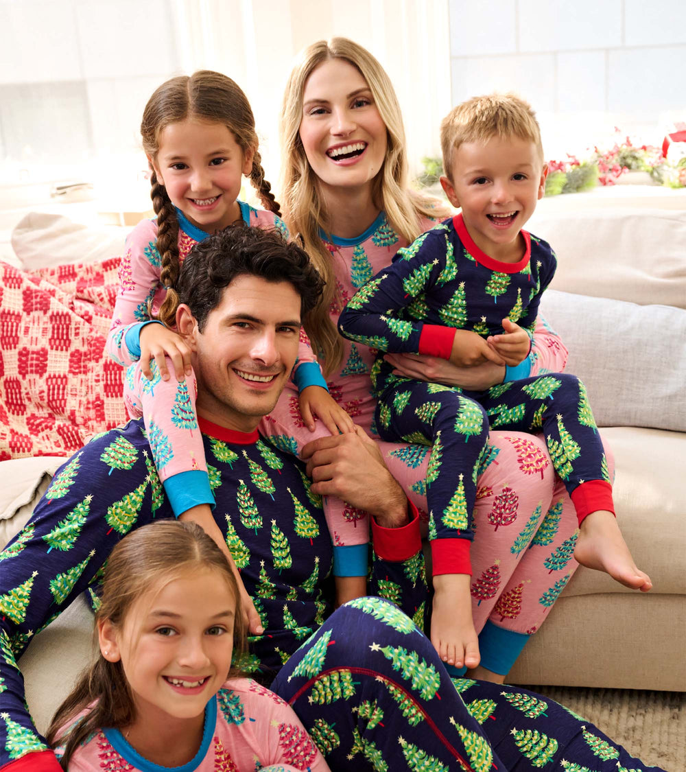 Men's Bottle Brush Trees Glow in the Dark Cotton Pajama Set